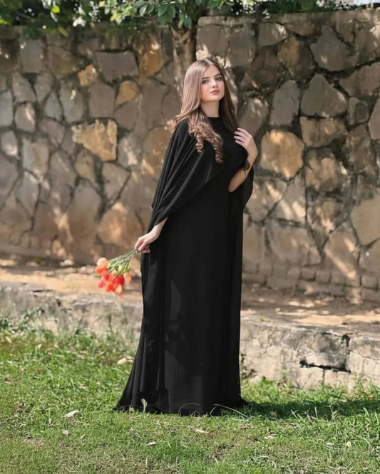 2 Pcs Women's Stitched Chiffon Plain Maxi Suit 5.0