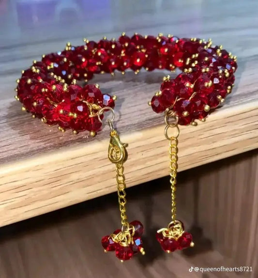 Bridal Gajra Bracelet in Pakistan – Handmade Crystal Gajrey for Weddings & Parties