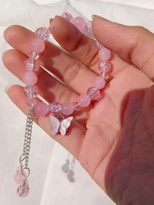 Multicolor Crystal Butterfly Charm Bracelet for Women