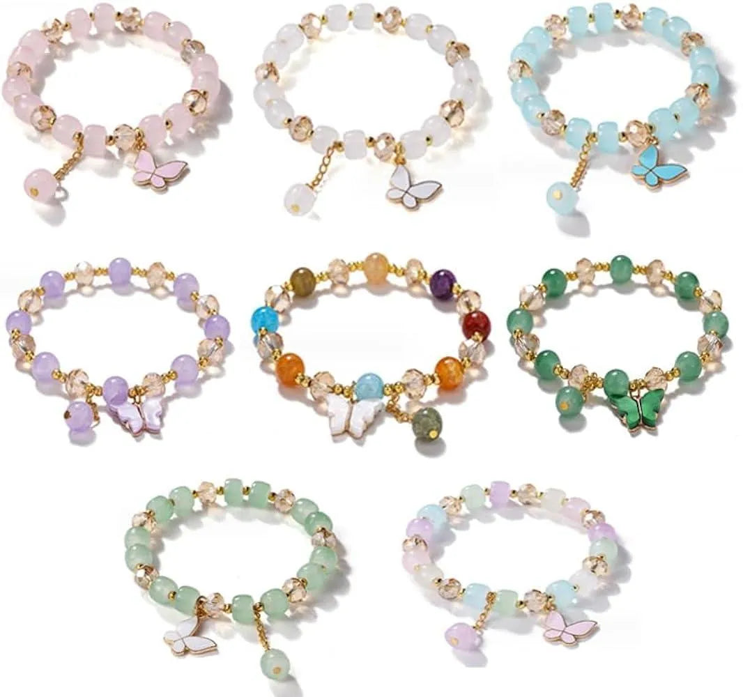 Multicolor Crystal Butterfly Charm Bracelet for Women