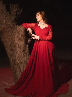 Red Bamber Chiffon Maxi Suit for Women in Pakistan – Elegant Wedding, Party & Formal Wear 3 Piece Dress