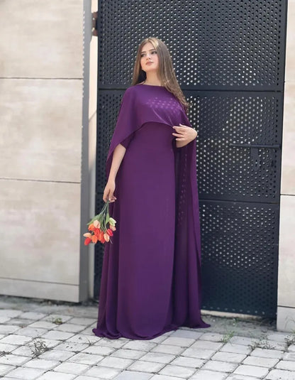 2 Pcs Women's Stitched Chiffon Plain Maxi Suit