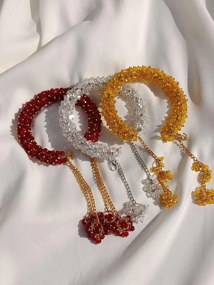 Bridal Gajra Bracelet in Pakistan – Handmade Crystal Gajrey for Weddings & Parties