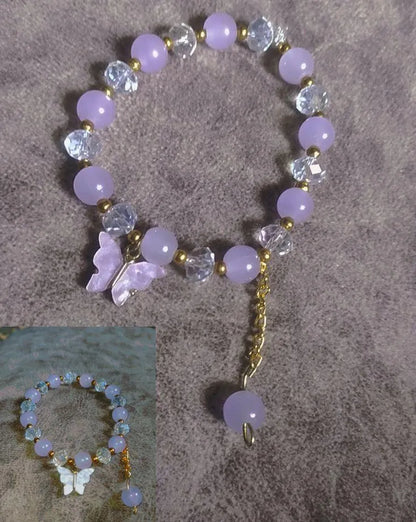 Multicolor Crystal Butterfly Charm Bracelet for Women