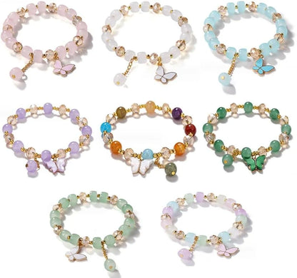 Multicolor Crystal Butterfly Charm Bracelet for Women