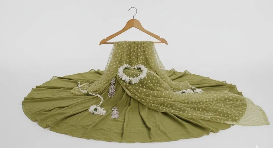 Green Silk Embroidered Maxi Dress 3 Piece in Pakistan – Wedding & Party Wear Suit