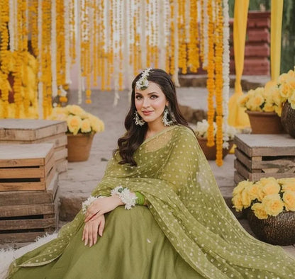 Green Silk Embroidered Maxi Dress 3 Piece in Pakistan – Wedding & Party Wear Suit